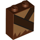 LEGO Brun rougeâtre Brique 1 x 2 x 2 avec Chewbacca Fur avec porte-goujon intérieur (3245 / 38525)