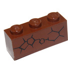 LEGO Brun rougeâtre Brique 1 x 3 avec Cracked Modèle from Set 70502 Autocollant (3622)