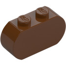 LEGO Reddish Brown Brick 1 x 3 with Rounded Ends (35477)