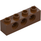 LEGO Rötliches Braun Stein 1 x 4 mit Löcher (3701)