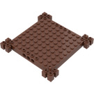 LEGO Brun Rougeâtre Brique 12 x 12 x 1 avec Grooved Pièce de monnaie Supports (30645)