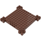 LEGO Reddish Brown Brick 12 x 12 x 1 with Grooved Corner Supports (30645)