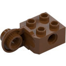 LEGO Reddish Brown Brick 2 x 2 with Hole, Half Rotation Joint Ball Vertical (48171 / 48454)