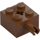 LEGO Rödaktig Brun Kloss 2 x 2 med Stift och axelhål (6232 / 42929)