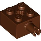 LEGO Brun rougeâtre Brique 2 x 2 avec Épingle et Trou d'essieu (6232 / 42929)
