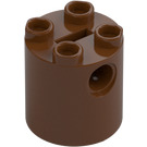 LEGO Reddish Brown Brick 2 x 2 x 2 Round with Bottom Axle Holder 'x' Shape '+' Orientation (30361)