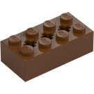 LEGO Roodachtig bruin Steen 2 x 4 met As Gaten (39789)