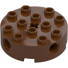 LEGO Reddish Brown Brick 4 x 4 Round with Holes (6222)