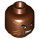 LEGO Reddish Brown Bronze Tiger Minifigure Head (Recessed Solid Stud) (3626 / 68223)