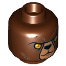 LEGO Reddish Brown Bulkar Minifigure Head (Recessed Solid Stud) (3626 / 19604)