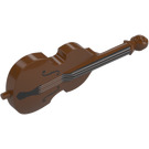 LEGO Reddish Brown Cello with Silver Strings and Black F-holes (80444 / 101792)