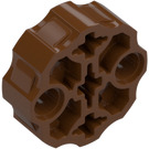 LEGO Roodachtig bruin Connector Rond met Pin en As Gaten (31511 / 98585)