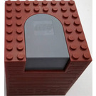 LEGO Roodachtig Bruin Container Doos 8 x 8 x 8 met Dark Stone Switching Mechanism