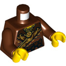 LEGO Reddish Brown Dareth Minifig Torso with Reddish Brown Arms and Yellow Hands (973 / 76382)