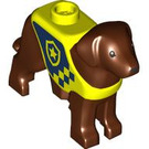 LEGO Roodachtig Bruin Hond met Geel en Blauw Harness (105752)