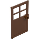 LEGO Reddish Brown Door 1 x 4 x 6 with 4 Panes and Stud Handle (60623)