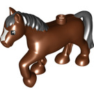 LEGO Rötlich-braun Duplo Pferd mit Schwarz Mane (57892 / 89688)