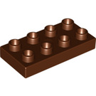 LEGO Roodachtig Bruin Duplo Plaat 2 x 4 (4538 / 40666)