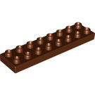 LEGO Reddish Brown Duplo Plate 2 x 8 (44524)