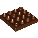 LEGO Rötlich-braun Duplo Platte 4 x 4 (14721)