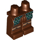 LEGO Reddish Brown Elf Legs with Dark Green and Silver Scales and Golden Stripes (15140 / 93469)