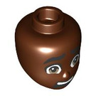 LEGO Rötlich-braun Female Minidoll Kopf mit Zac  Gesicht (92198 / 103370)