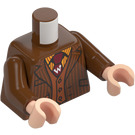 LEGO Rödaktig Brun Fred och George Weasley Minifigur Kropp med Orange Skjorta (973 / 76382)