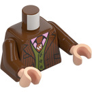 LEGO Rødbrun Fred og George Weasley Minifigur Overkropp med Rosa Skjorte (973 / 76382)