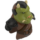 LEGO Červenohnědá Gamorrean Stráž Hlava s stříbrný Rivets (66133)