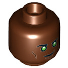 LEGO Reddish Brown Green Lantern - John Stewart Minifigure Head (Recessed Solid Stud) (3626)