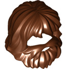 LEGO Rötlich-braun Haar mit Beard und Mouth Loch (86396 / 87999)