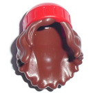 LEGO Rötlich-braun Haar mit rot Hut (106162)