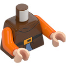 LEGO Rötliches Braun Happy Minifigur Torso (973 / 76382)