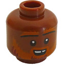 LEGO Reddish Brown Head Male Dwarf Barbarian (Safety Stud) (3274)