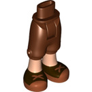 LEGO Brun rougeâtre Hanche avec Longue Shorts avec Dark Brown Shoes avec Brown Laces (18353)