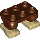 LEGO Roodachtig Bruin Heupen met Feet 2 x 3 x 1.3 Donkey Kong (103483)