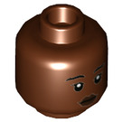 LEGO Rötlich-braun Jannah Minifigure Kopf (Einbau-Vollbolzen) (3626 / 66741)