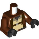 LEGO Rötliches Braun Dschungel Explorer Minifigur Torso (973 / 76382)