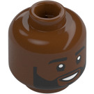 LEGO Reddish Brown Karamo Brown Minifigure Head (Recessed Solid Stud) (3626 / 78508)