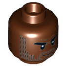 LEGO Reddish Brown Karl Mordo Minifigure Head (Recessed Solid Stud) (3626 / 27282)