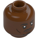 LEGO Reddish Brown Kelleran Beq Head (Recessed Solid Stud) (3274)