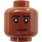 LEGO Rötliches Braun Kingsley Shacklebolt Einfach Kopf (Vertiefte feste Noppen) (3626)