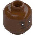 LEGO Reddish Brown Lando Calrissian with Skiff Guard Disguise with Dark Brown Legs Minifigure Head (Recessed Solid Stud) (3274)