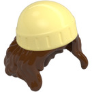 LEGO Reddish Brown Long Wavy Hair with Bright Light Yellow Beanie (80577 / 106162)