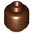 LEGO Reddish Brown Mace Windu Head (Recessed Solid Stud) (3626)