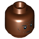 LEGO Reddish Brown Mace Windu Head (Recessed Solid Stud) (3626 / 36367)