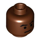 LEGO Reddish Brown Mace Windu Head (Safety Stud) (3626 / 57492)