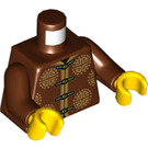 LEGO Reddish Brown Man in Reddish Brown Patterned Shirt Minifig Torso (973 / 76382)