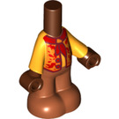LEGO Reddish Brown Micro Body with Trousers with Red / Orange Shirt (83612)