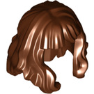 LEGO Roodachtig Bruin Midden lengte Golvend Haar met Bangs (37697 / 80675)